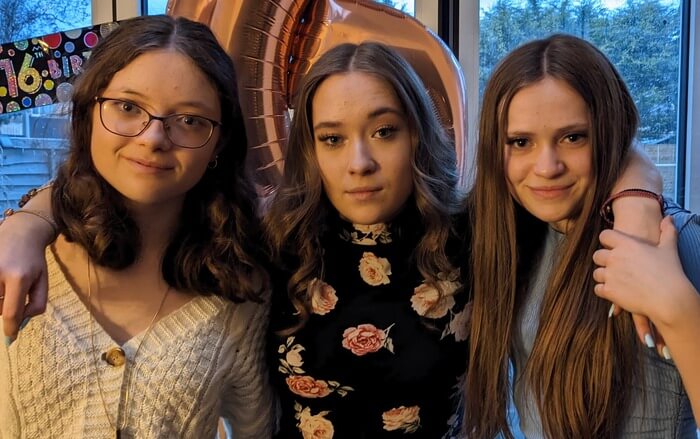 A photo of Lauren, Sophie and Emily.
