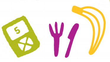 Illustrated icon from School Pack featuring food and other items