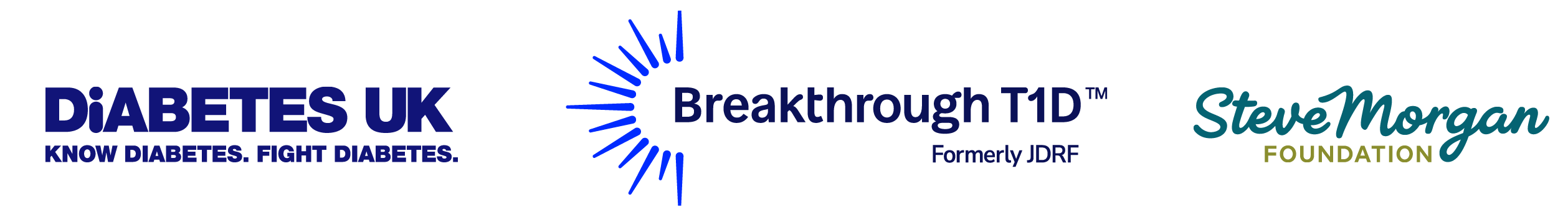 Diabetes UK, Breakthrough T1D and Steve Morgan Foundation logos