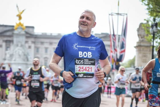 Bob Wilkinson, Community Connector volunteer, running the London Marathon 2025 for Breakthrough T1D