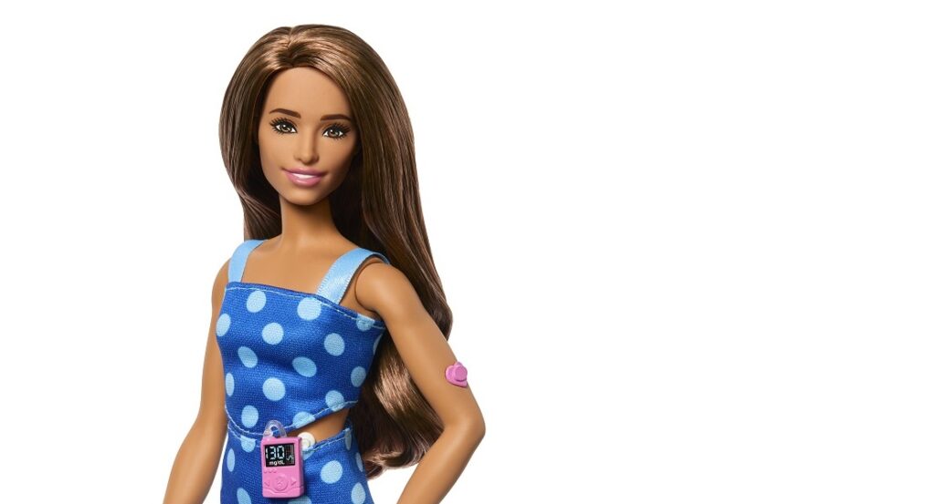 Barbie with type 1 diabetes close up