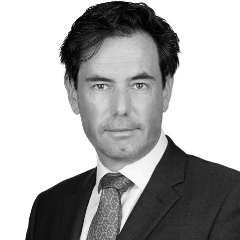 Steve Bates OBE portrait, black and white