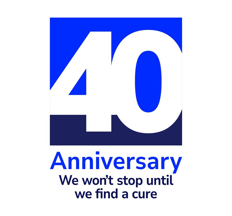 Breakthrough T1D 40th anniversary logo: we won't stop until we find a cure