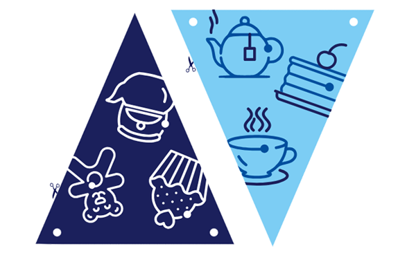 Breakthrough T1D Tea Party bunting to cut out