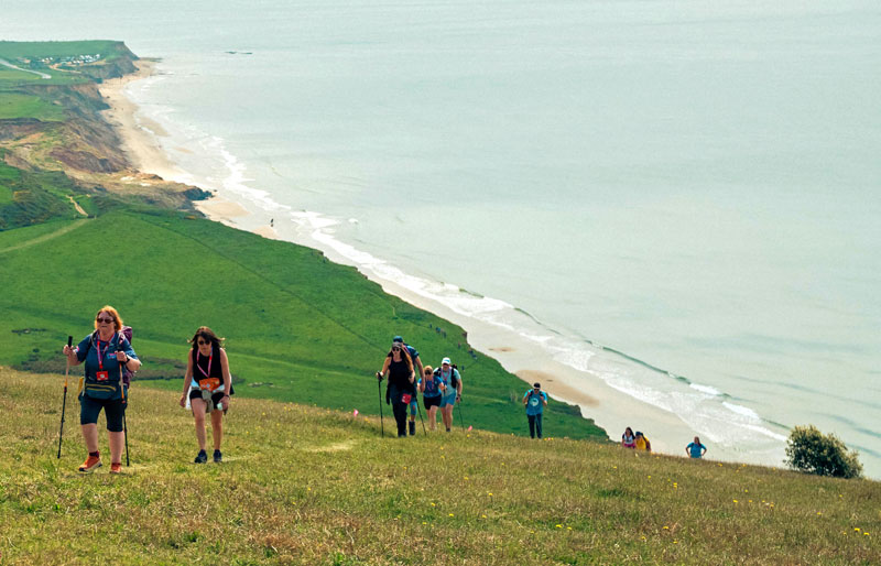 Walkings on coast walking on Ultra Challenge Isle of Wight trek