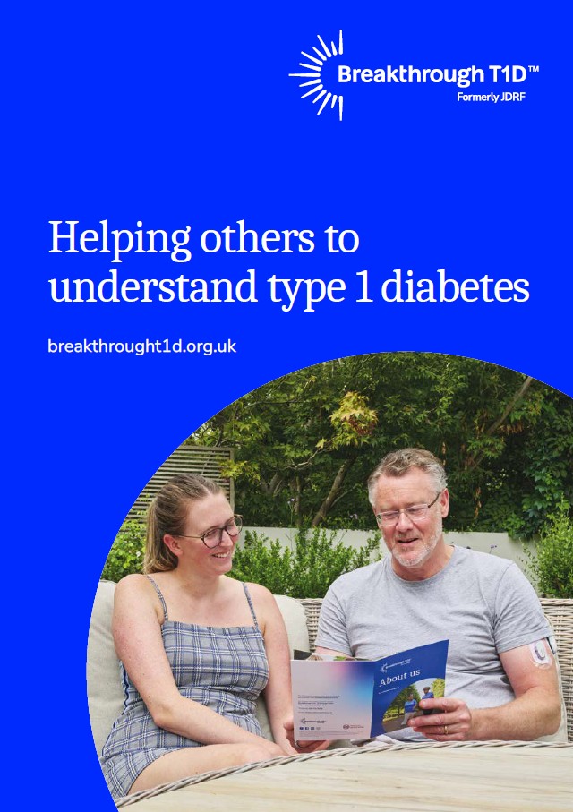 Helping others to understand type 1 diabetes leaflet front cover