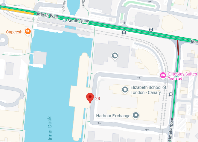 Breakthrough T1D Google map screenshot for 28 Harbour Exchange Square, London