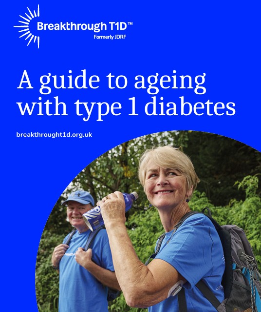 A guide to ageing with type 1 diabetes leaflet front cover