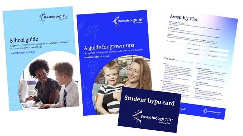 Contents of Breakthrough T1D's type 1 diabetes schools pack